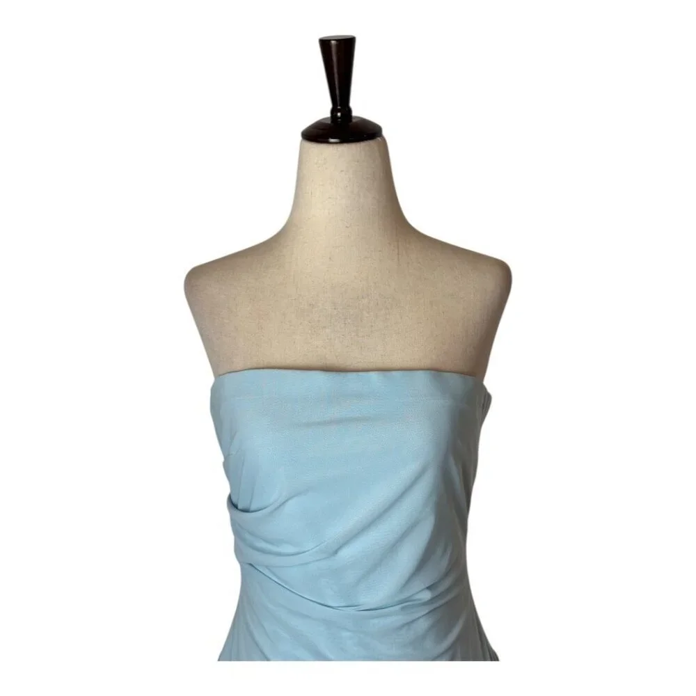 Bec+Bridge‎ Dress Women 10 Dolphin Blue  Elzette Strapless Asymmetric Midi NWT